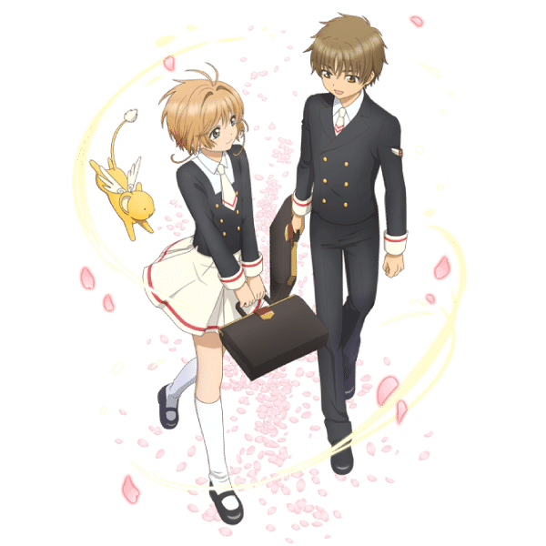 Cardcaptor Sakura Clear Card Sakura y Syaoran van a la escuela